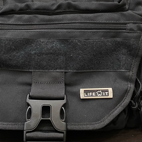 LIFE WIT Black Tactical Messenger Utility Sling Bag 16”X14”X6” - Picture 14 of 16